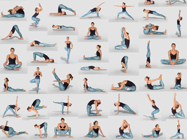 yoga poses mosaic